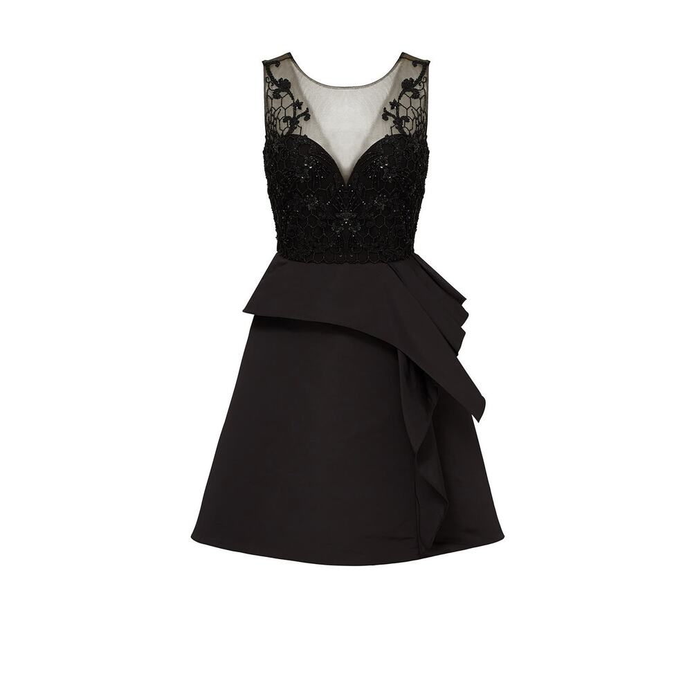 Marchesa Notte Embellished tulle and faille mini dress size 12 - Picture 7 of 7